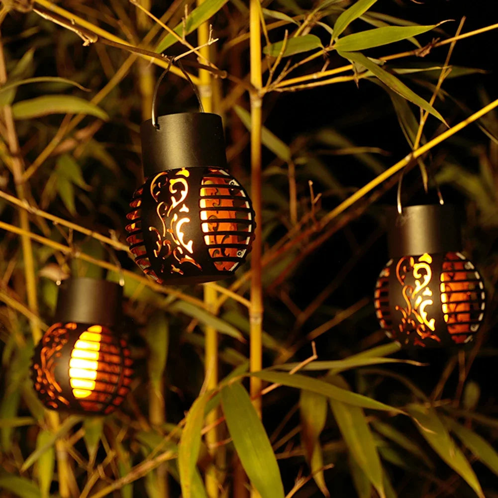 1- LED Solar Decorative Light Waterproof Hollow Ball Outdoor Flame Zpaxo