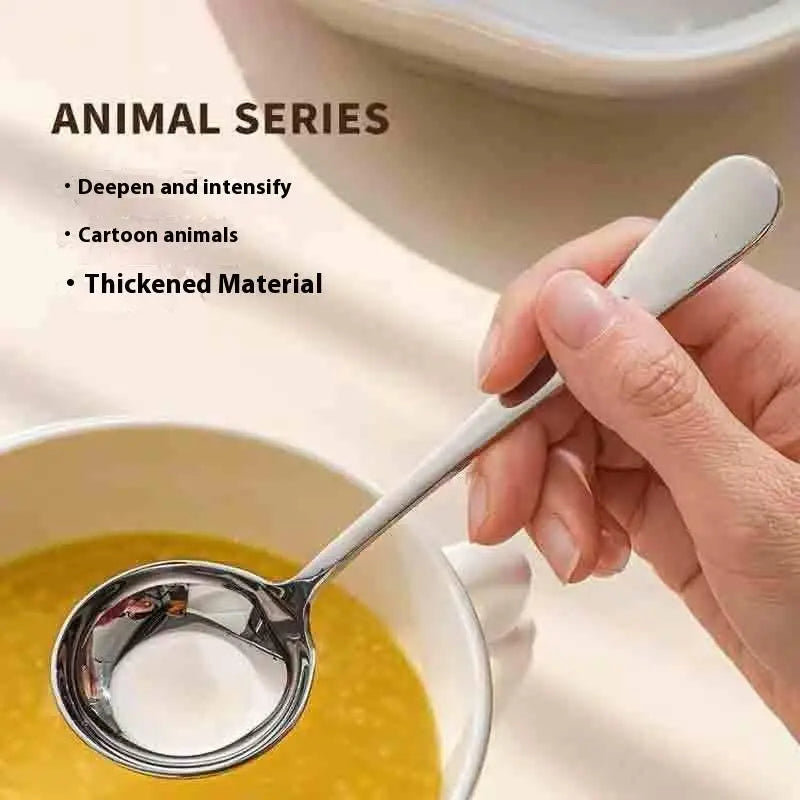 Stainless Steel Round Spoon Net Red Golden Dinner Long Handle Zpaxo