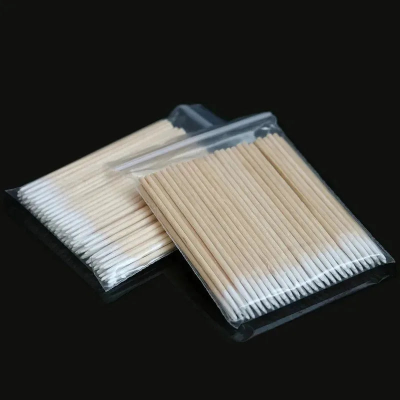 Lint-Free Wooden Nail Cotton Swabs – 100/300/600 Pack