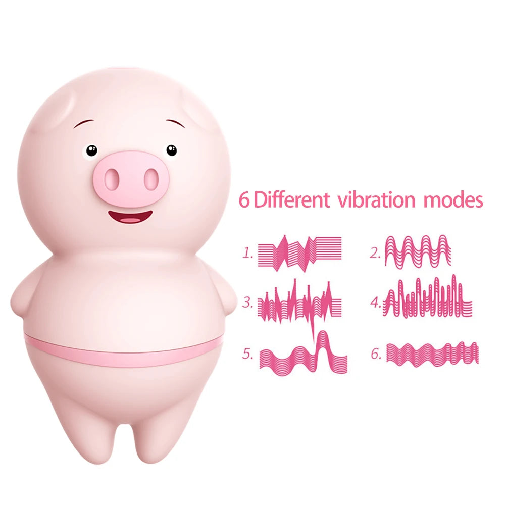 6 Modes USB Charging Nipple Massager Clitoris Stimulator Cute Pig