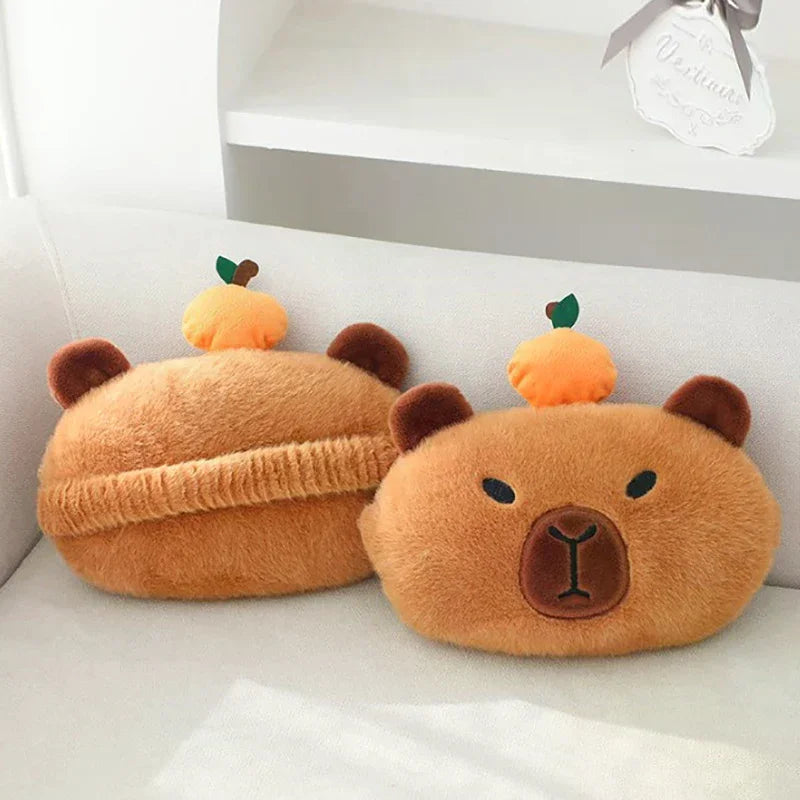 Capybara Plush Car Headrest Pillow & Tissue Box Holder