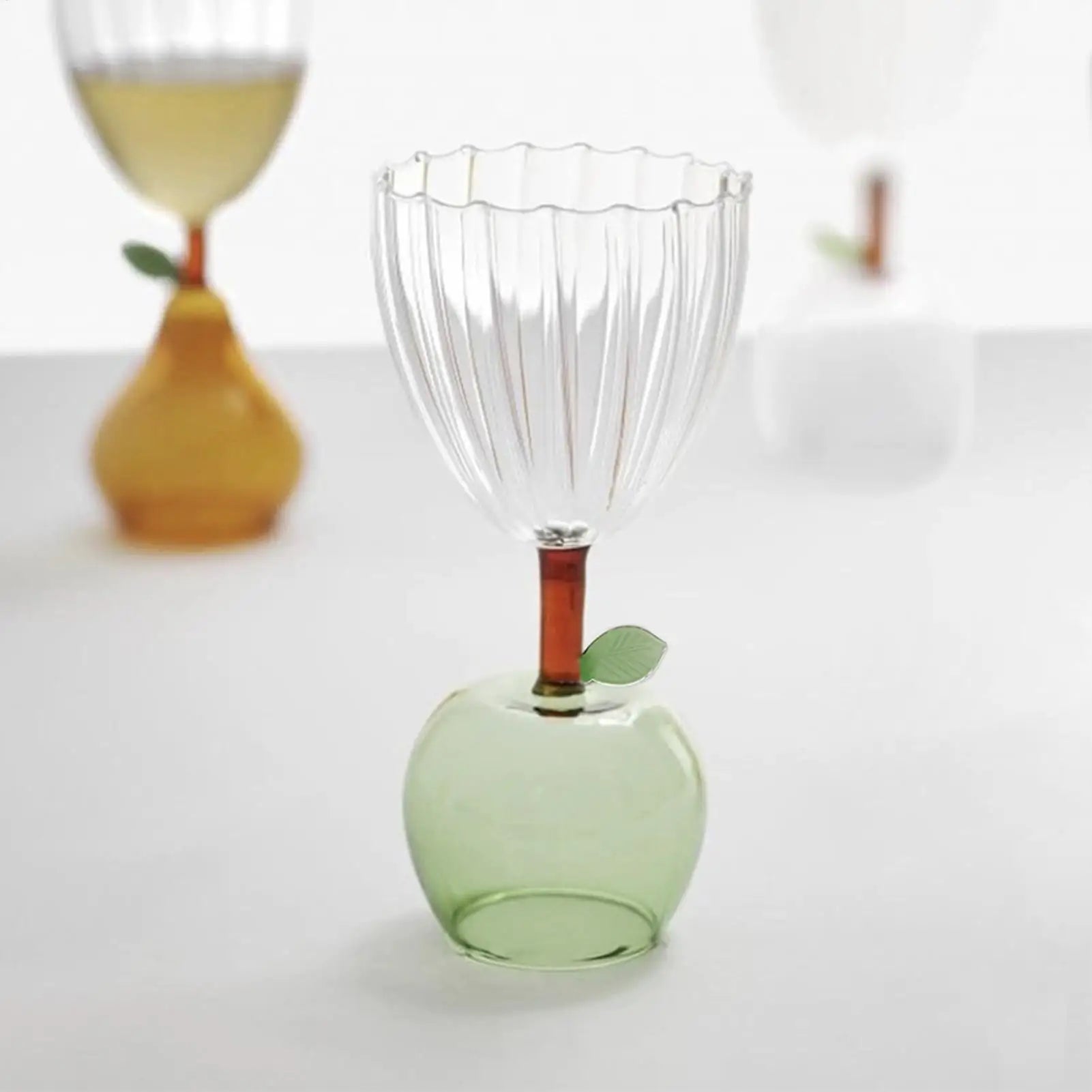 Cocktail Glasses Champagne Stem Cup Aesthetic Fruit Base Tall Kitchen
