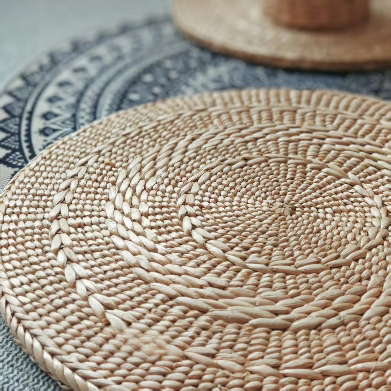 Hand woven double-layer cushion cushion sofa cushion grass woven cushion chair dining chair cushion comfortable Zpaxo