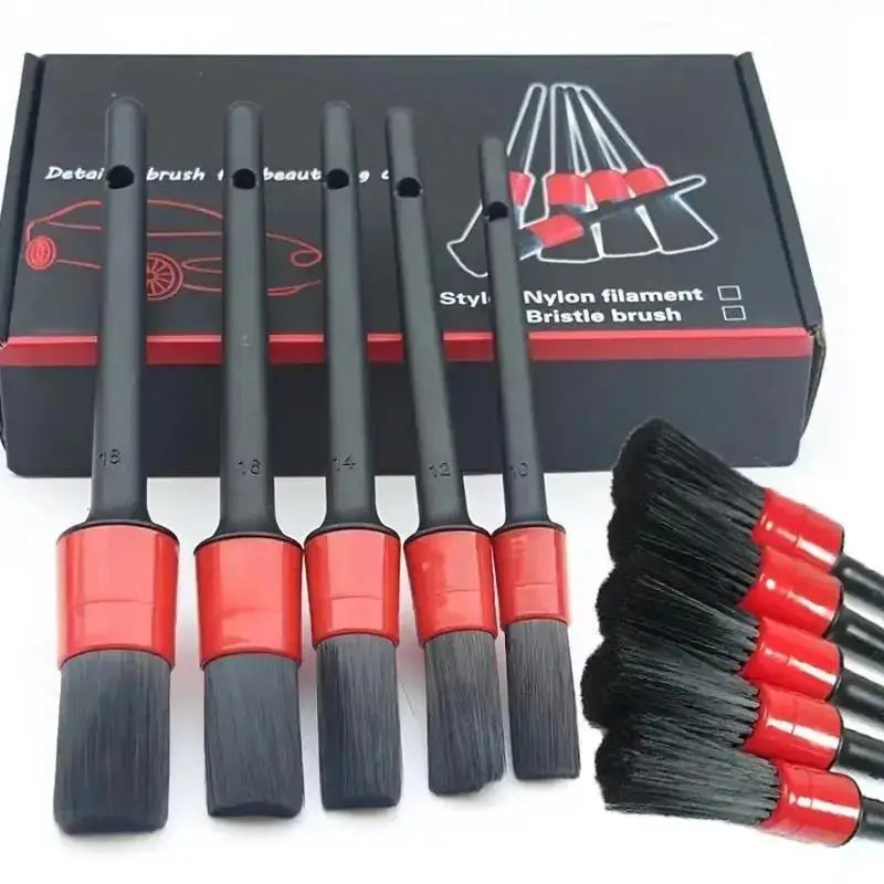Premium Nylon Car Detailing Brush Kit - Multi-Surface Auto Cleaning Tools for Dashboard, Vents, Wheels Zpaxo