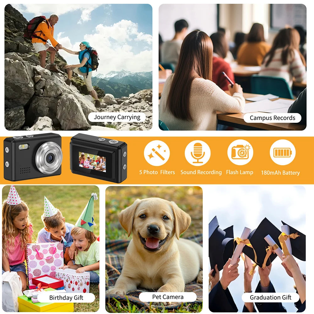 Small Mini Camera Video Recorder Monoreflexes Shaped Mini Camera 0.96-inch Children Video Camera Keychain Camera for Kids DC23 Zpaxo