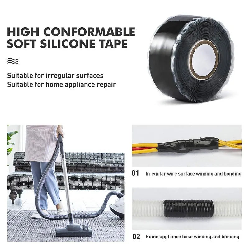 Self Strong Adhesive Tape Waterproof Silicone Resistant Sealing Tape Repair Tapes Ues for Hose/pipe Leaks and Emergency Repairs Zpaxo