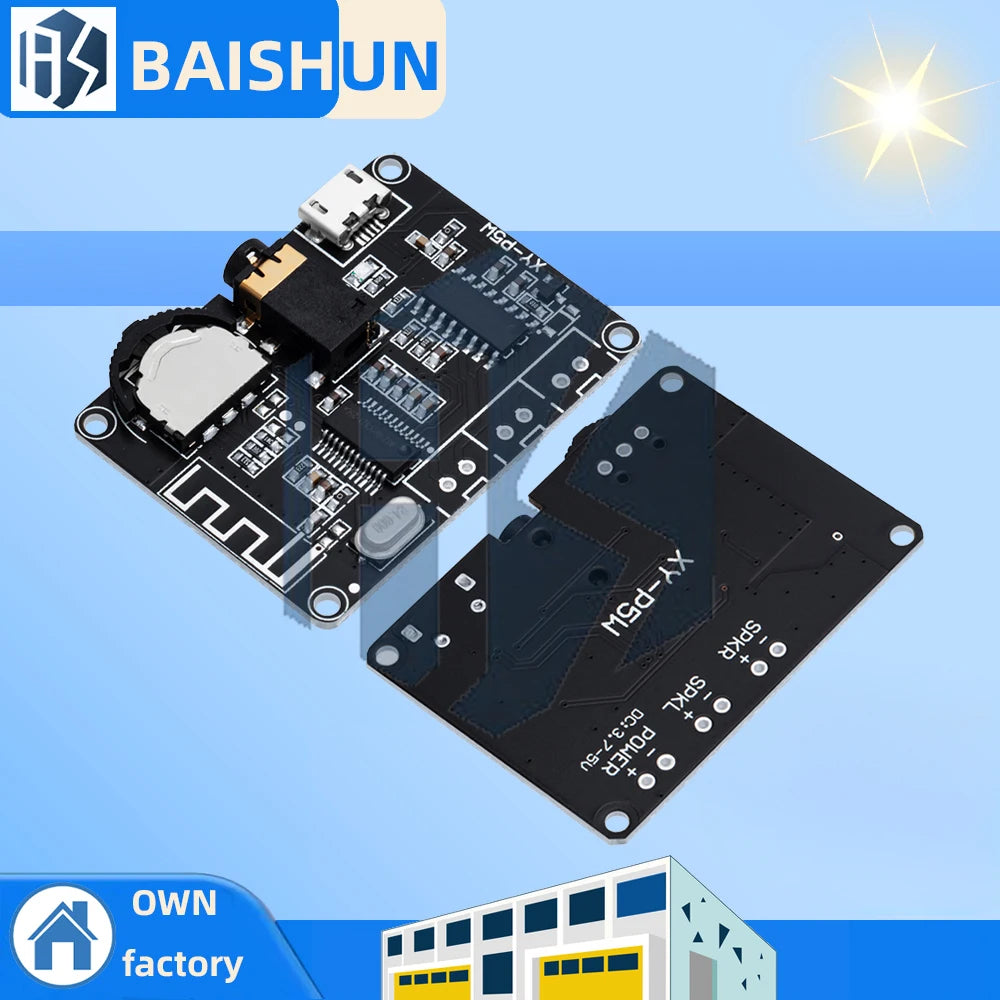 5W+5W PAM8406 Bluetooth 5.0 DC3.7-5V stereo audio power amplifier module XY-P5W for Arduino diy kit Zpaxo