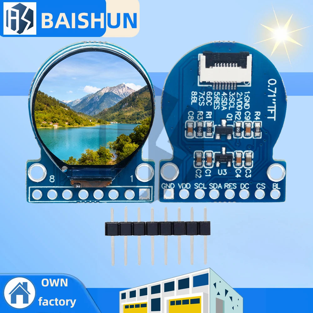 TFT Display LCD Module Round RGB 160 GC9A01 Driver 8PIN SPI Interface Zpaxo Default Title