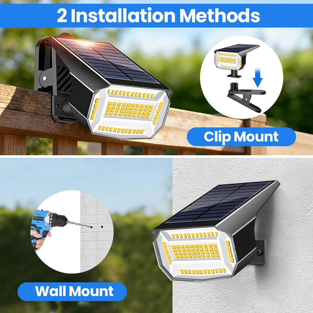 72LED Clip On Solar Wall Lights Outdoor 3 Modes Solar Sign Lights IP65 Waterproof Solar Wall Light For Railing Garden Zpaxo