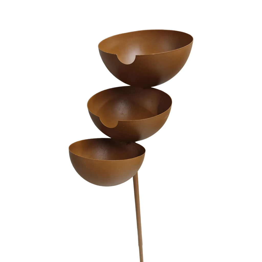 3-Layer Bird Water Bowl Metal Stake Bee Station Feeding Outdoors