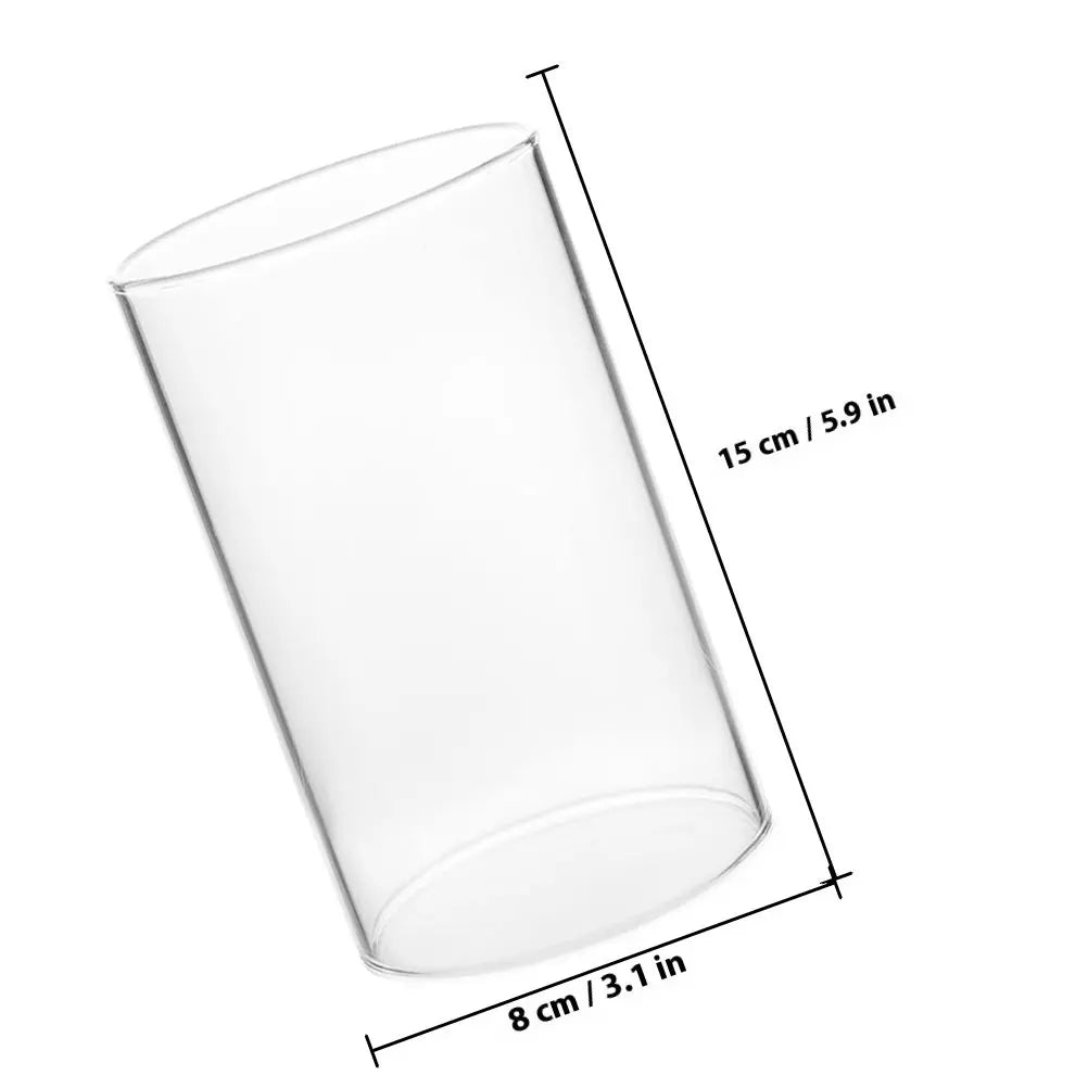 Glass Shade Borosilicate Holder Sleeve Open Ended Tube Clear