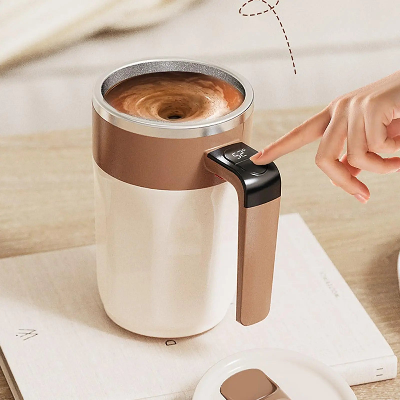 Self Stirring Mug Rechargeable Drinkware Lid Electric Coffee Cup