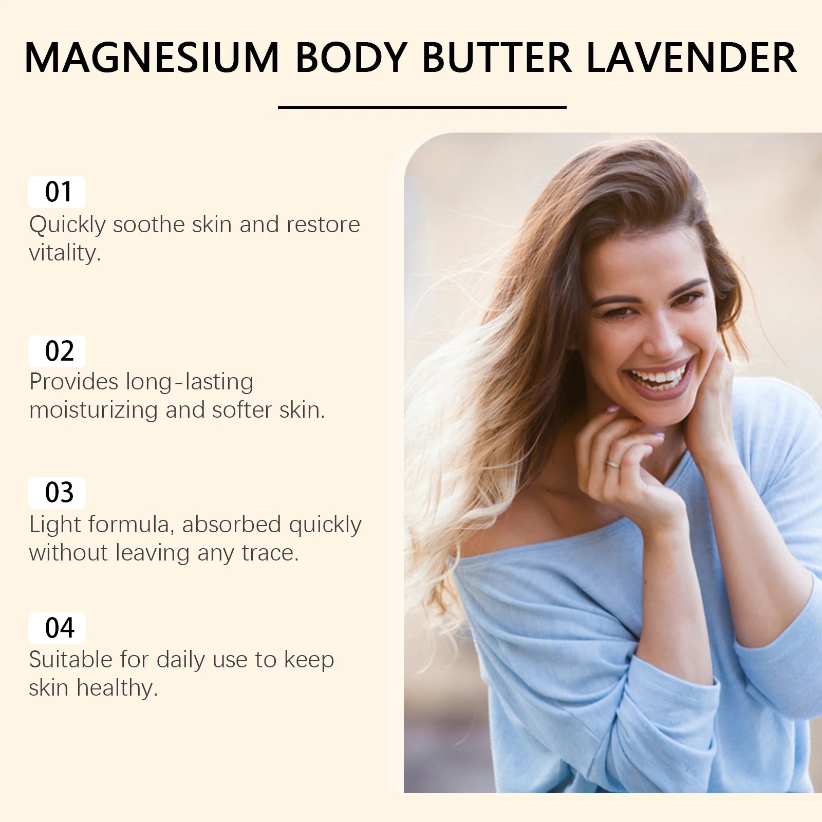 Lavender Magnesium Body Butter – Moisturizing Cream 60g Body Butter Cream Zpaxo