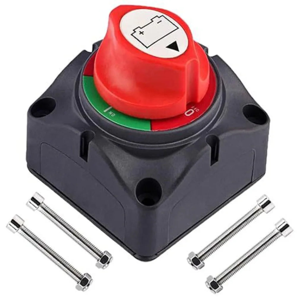 2 Position Battery Disconnect Switch 2 Pin Knob Switch Battery Isolator Switch Second Gear Anti-Leakage Protection Zpaxo Style A