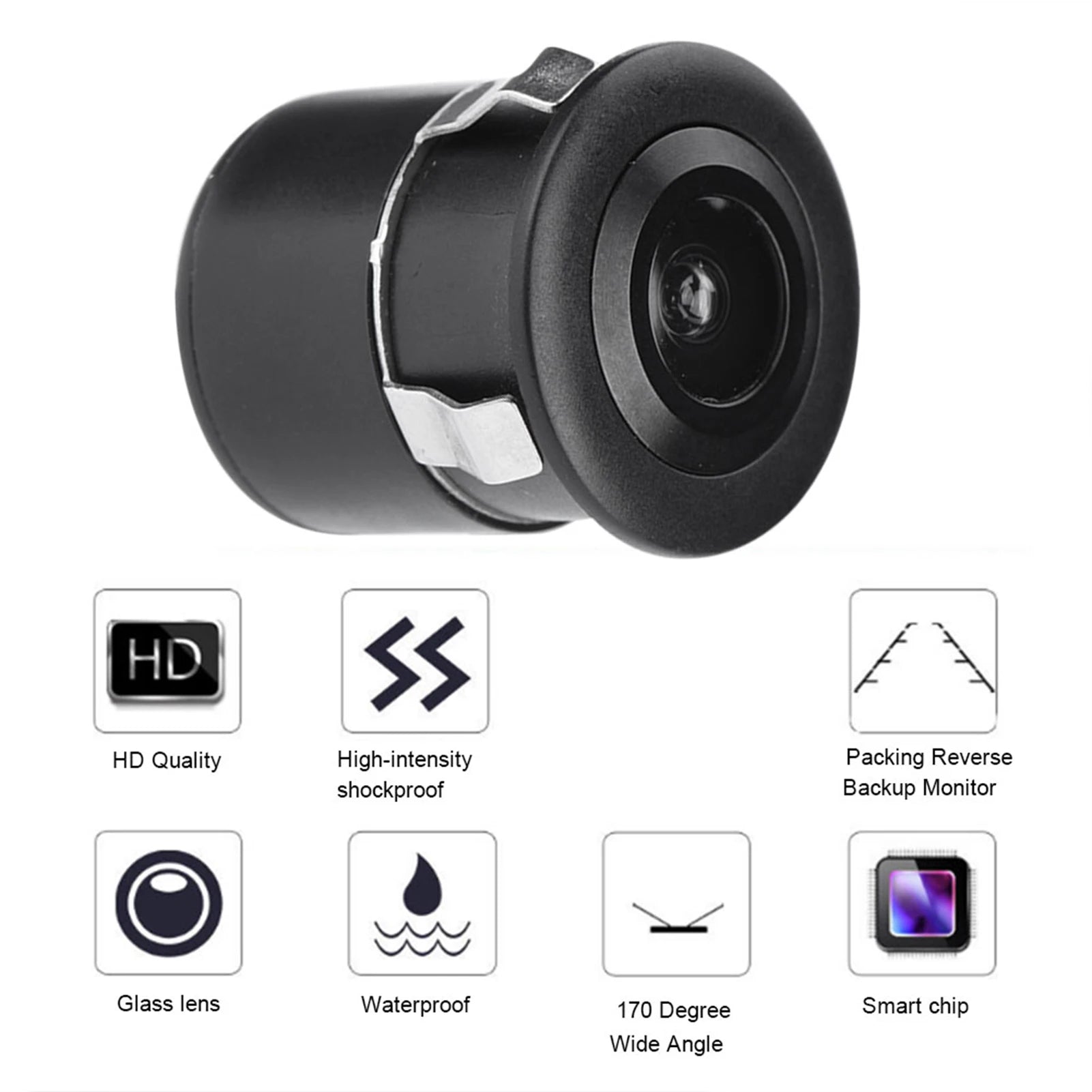 170 Wide Angle CCD Wired Waterproof Mini CCTV Camera PAL NTSC Car