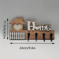 HOME Wooden Wall Hooks Door Hangers 4 Entrance Decoration Key Holder