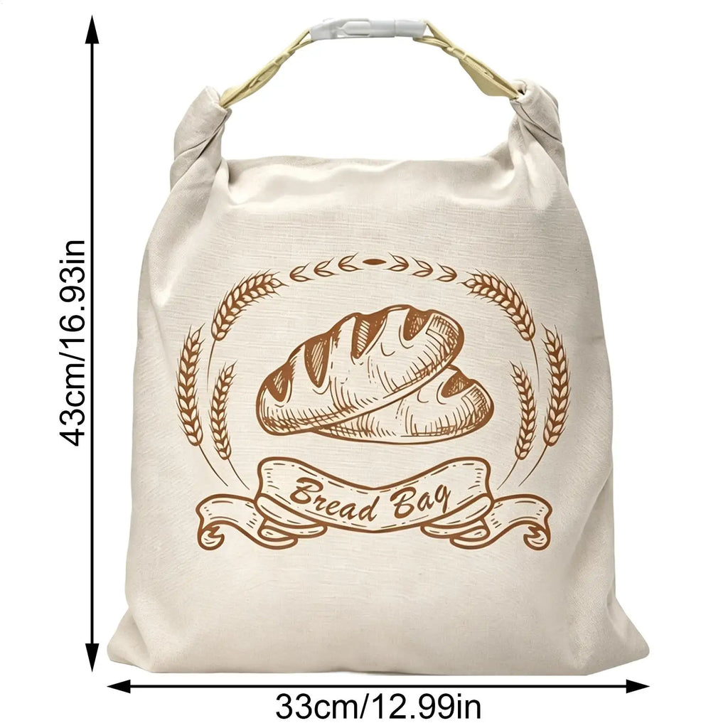 New Reusable Beeswax Bread Bags Beeswax Coated Lock Closure Bread Storage Bags 43x33cm Cotton Fabric Sourdough Bag Freezer Use Zpaxo
