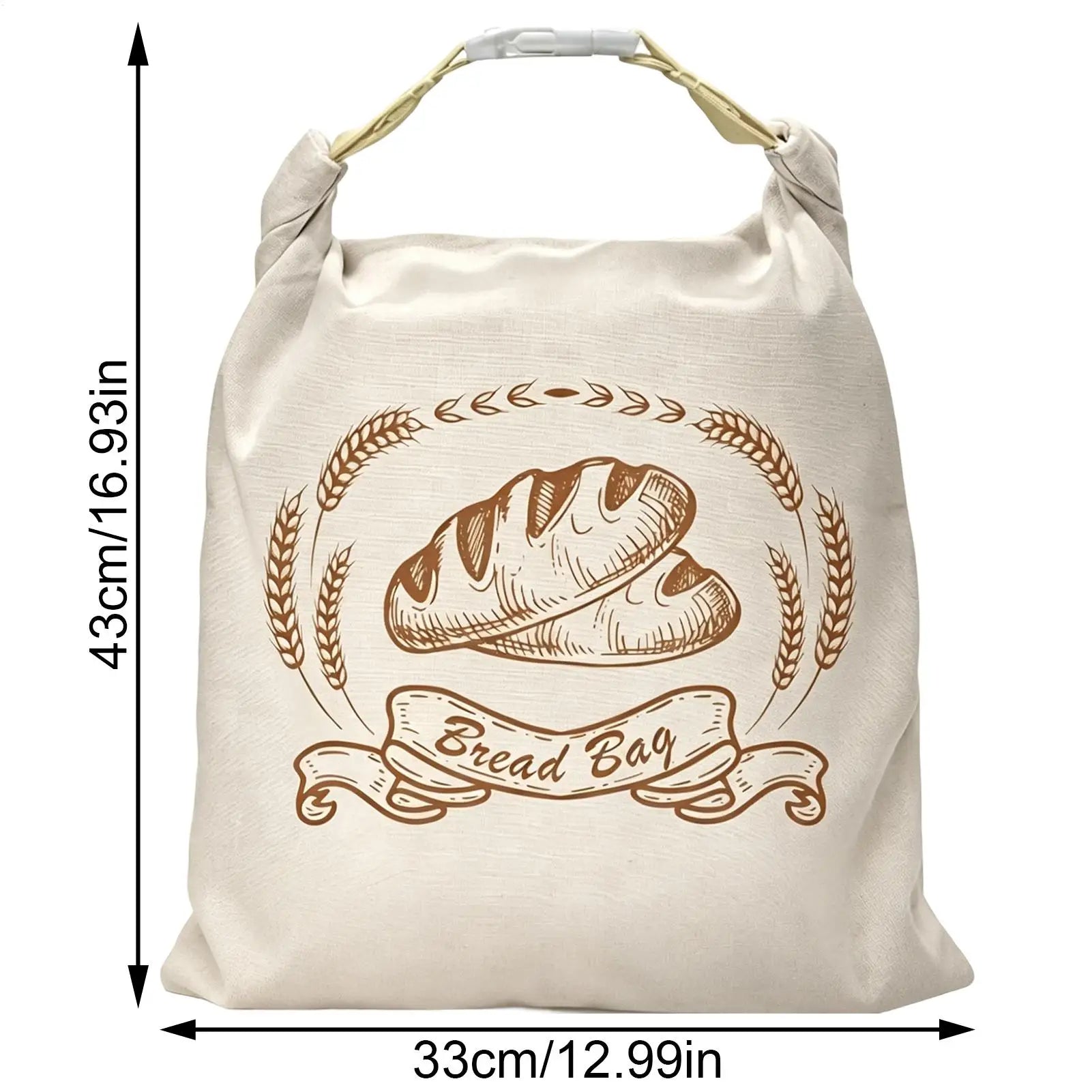 New Reusable Beeswax Bread Bags Beeswax Coated Lock Closure Bread Storage Bags 43x33cm Cotton Fabric Sourdough Bag Freezer Use Zpaxo