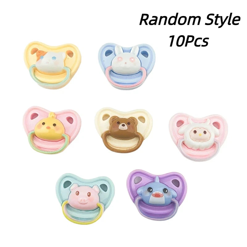 ▶10Pcs Lovely Mini Doll Pacifier Play House Supplies Dummy Nipples For Doll Baby Dolls Kids Toy Baby Pacifier Accessories Zpaxo 10Pcs Random