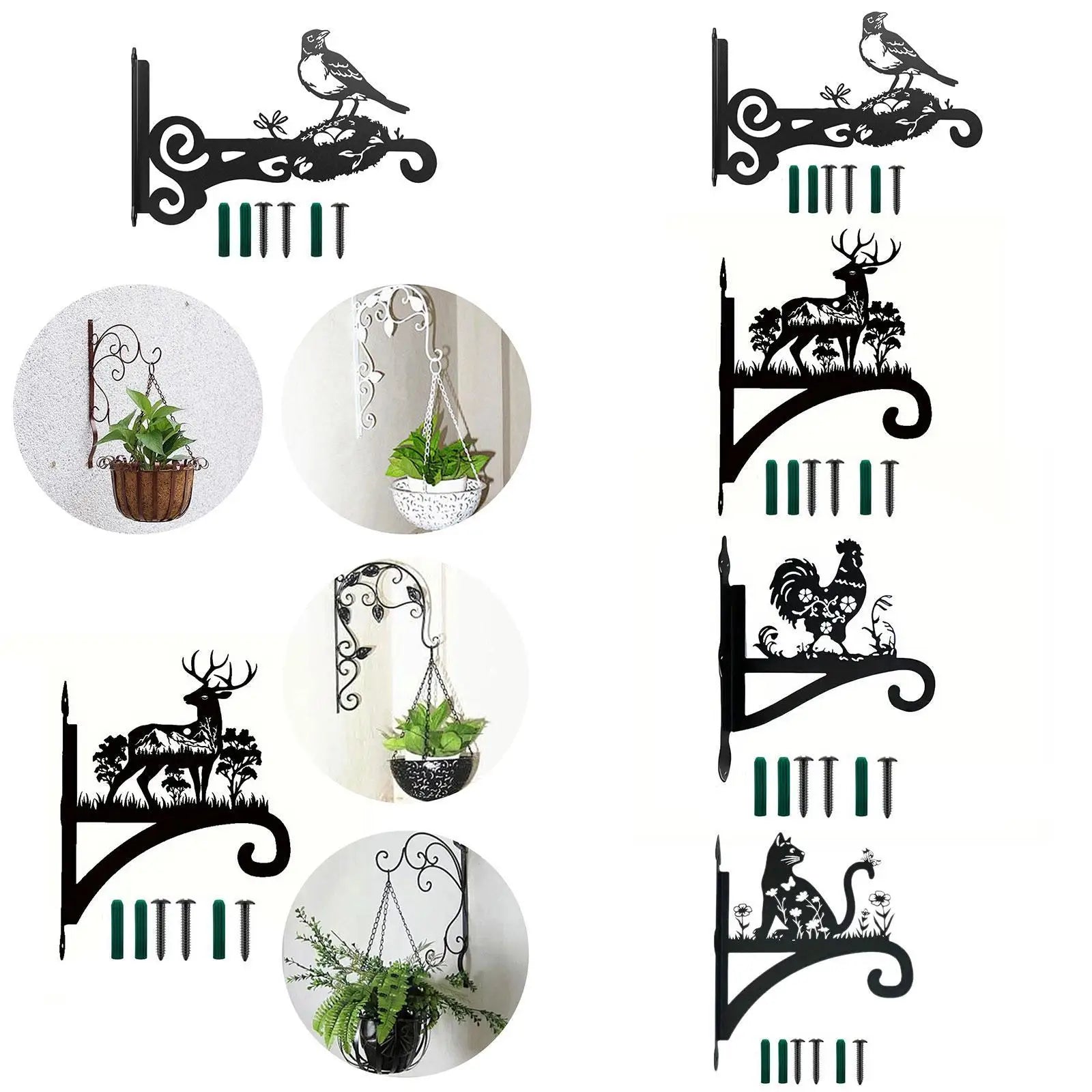 Heavy Duty Iron Wall Plant Bracket – Animal Silhouette Hanger Wall Plant Bracket Zpaxo