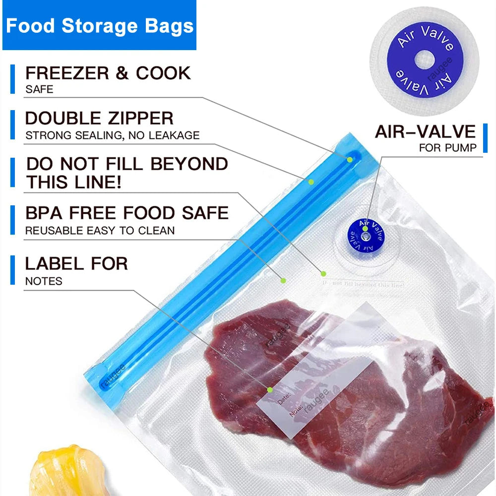 Food Vacuum Bags Reusable Sealing Packaging Bag Fresh Storage BPA