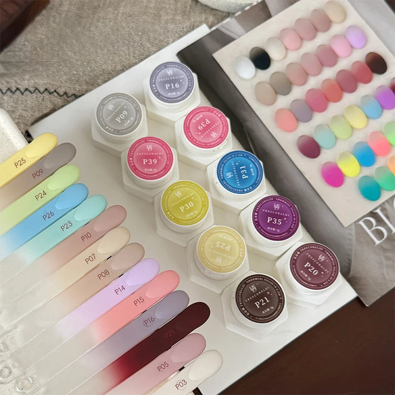 39 Colors Cushion Ombre Painting Nail Gel No Wipe Highly Saturated Gradient Patting Gel Nail Polish Ombre Blush UV Nail Polish Zpaxo
