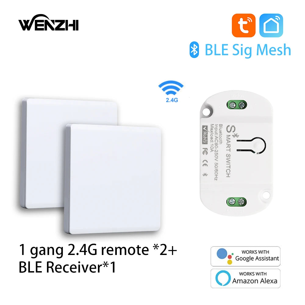 BLuetooth/BLE Switch Module Relay For Light LAMP On/Off 2.4G Wireless Remote Control Tuya Smart Life Timer DIY Home Automation Zpaxo 1Gang2 receiver1 China Mainland