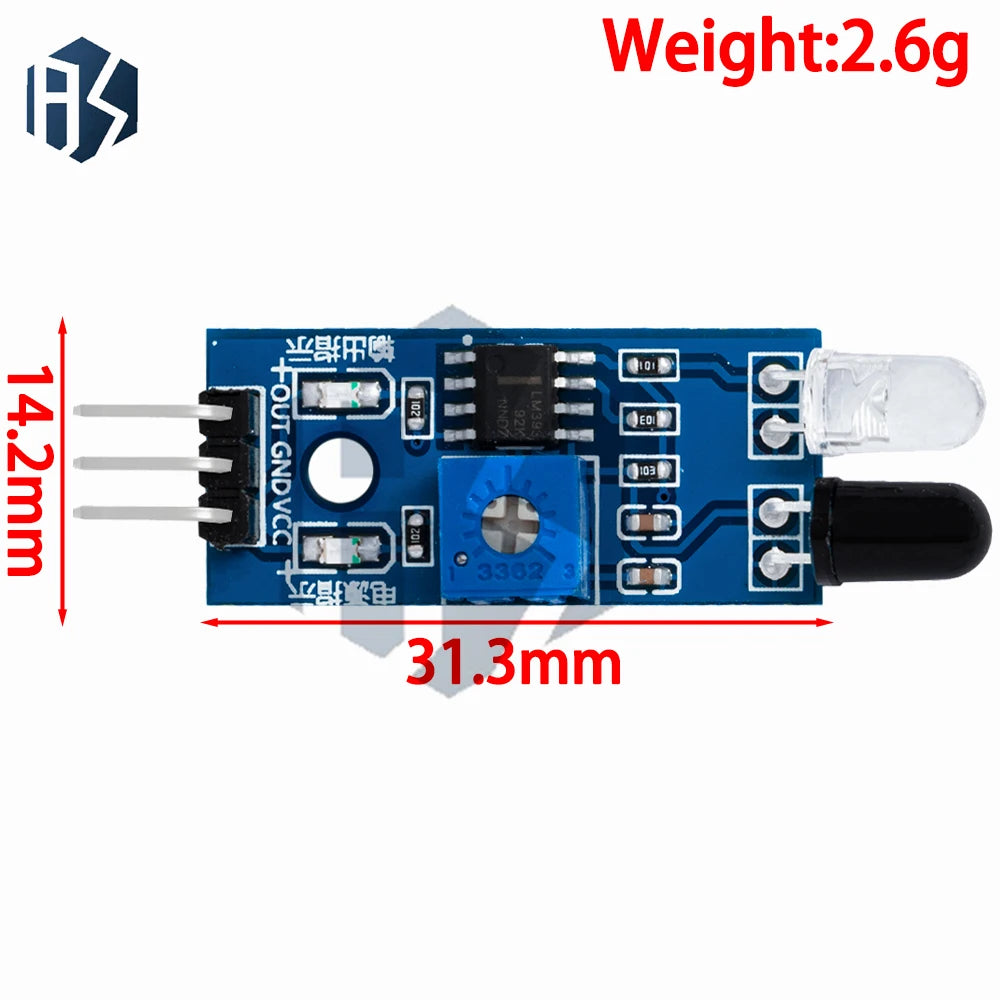 IR Infrared Obstacle Avoidance Sensor Module 3-Wire Reflective Zpaxo