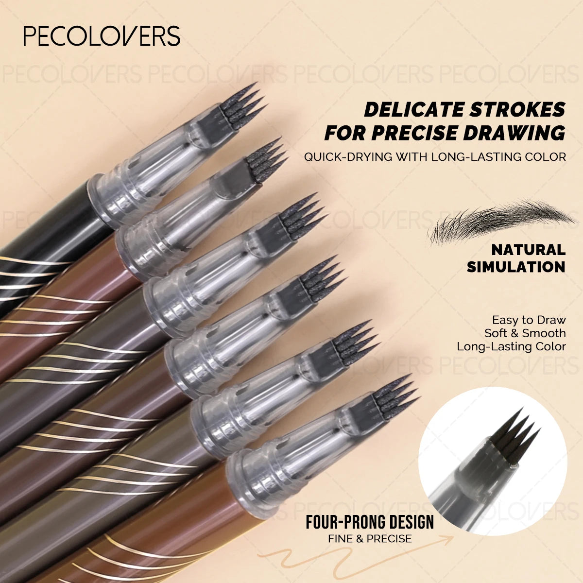 1PC Waterproof Eyebrow Pencil,Four-Tip Forked Design, for All Skin Types, Eyebrow Makeup Zpaxo