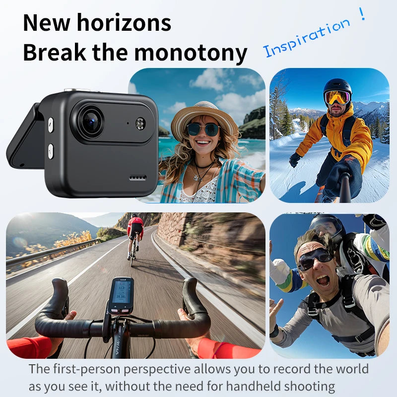 4K Ultra HD Action Camera Flip Screen VLOG Recorder Wide-angle Lens Zpaxo