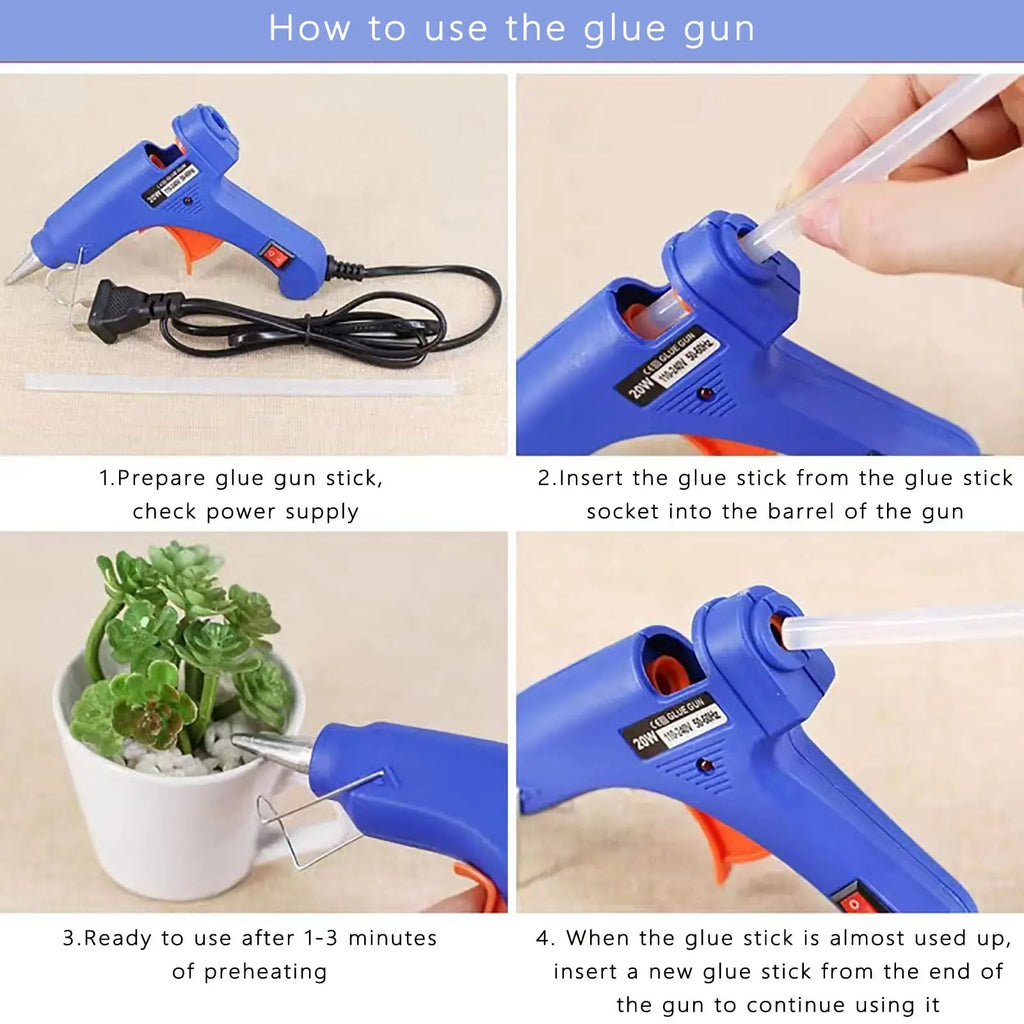 20W Hot Melt Glue Gun with Seal Wax Glue Sticks Household DIY Industrial Guns Heat Temperature Thermo Electric Repair Tool Zpaxo