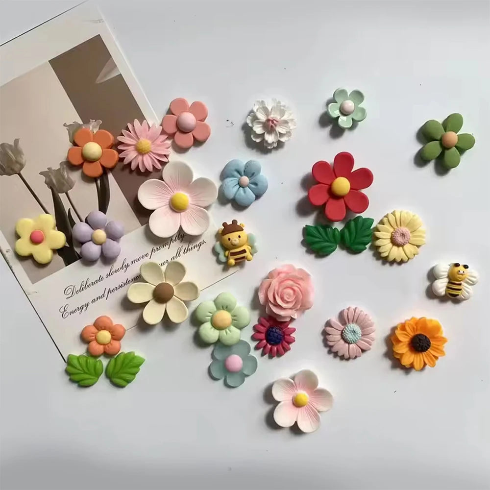 8Pcs Cartoon Flower Fridge Magnets Decorative Magnets for Dishwasher Whiteboard Storage Kitchen Home Decoration Zpaxo