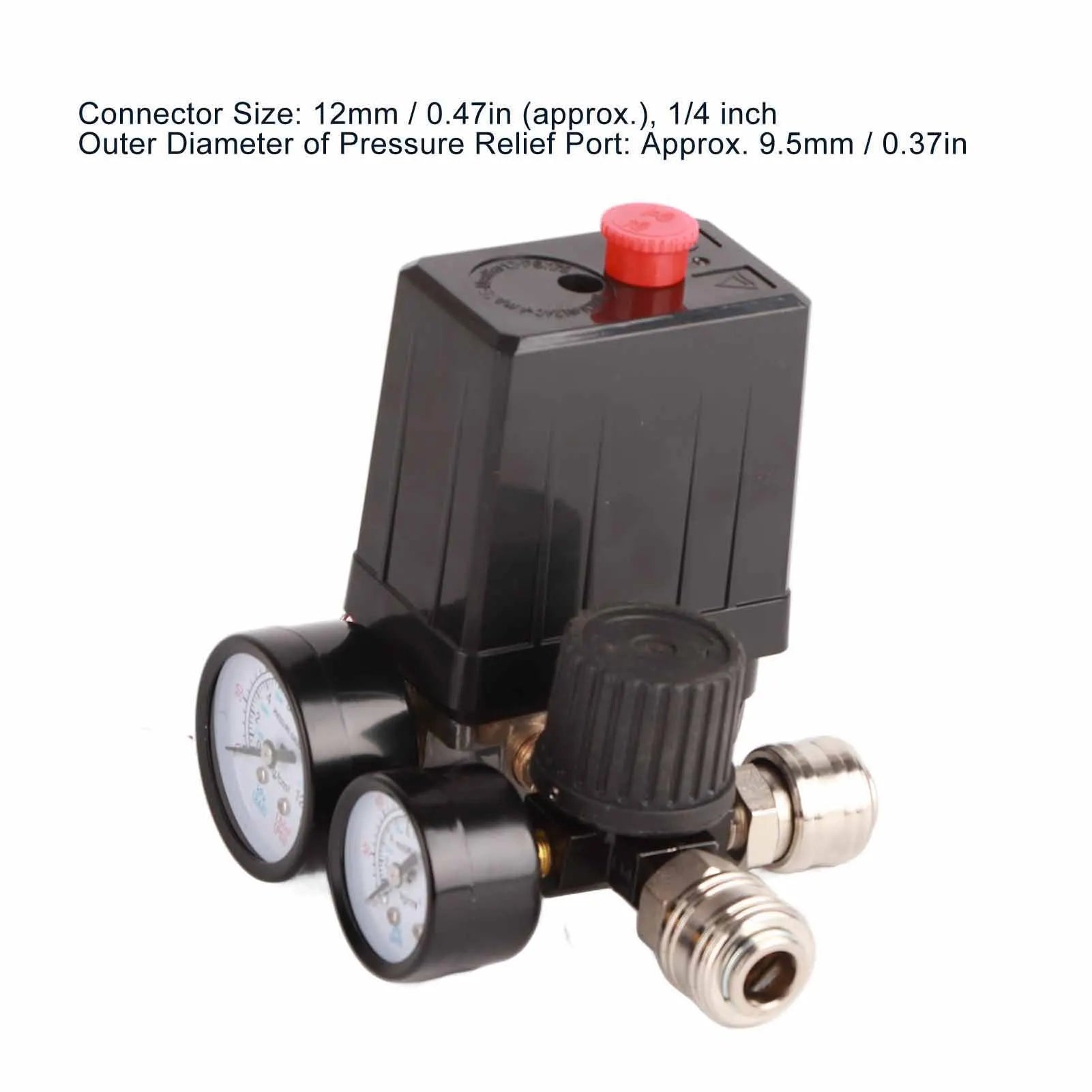 Air Compressor Valve Pressure Switch 1/4in 4 Holes Controller Regulator Valve Pressure Control Switch 90‑120PSI 220V Zpaxo