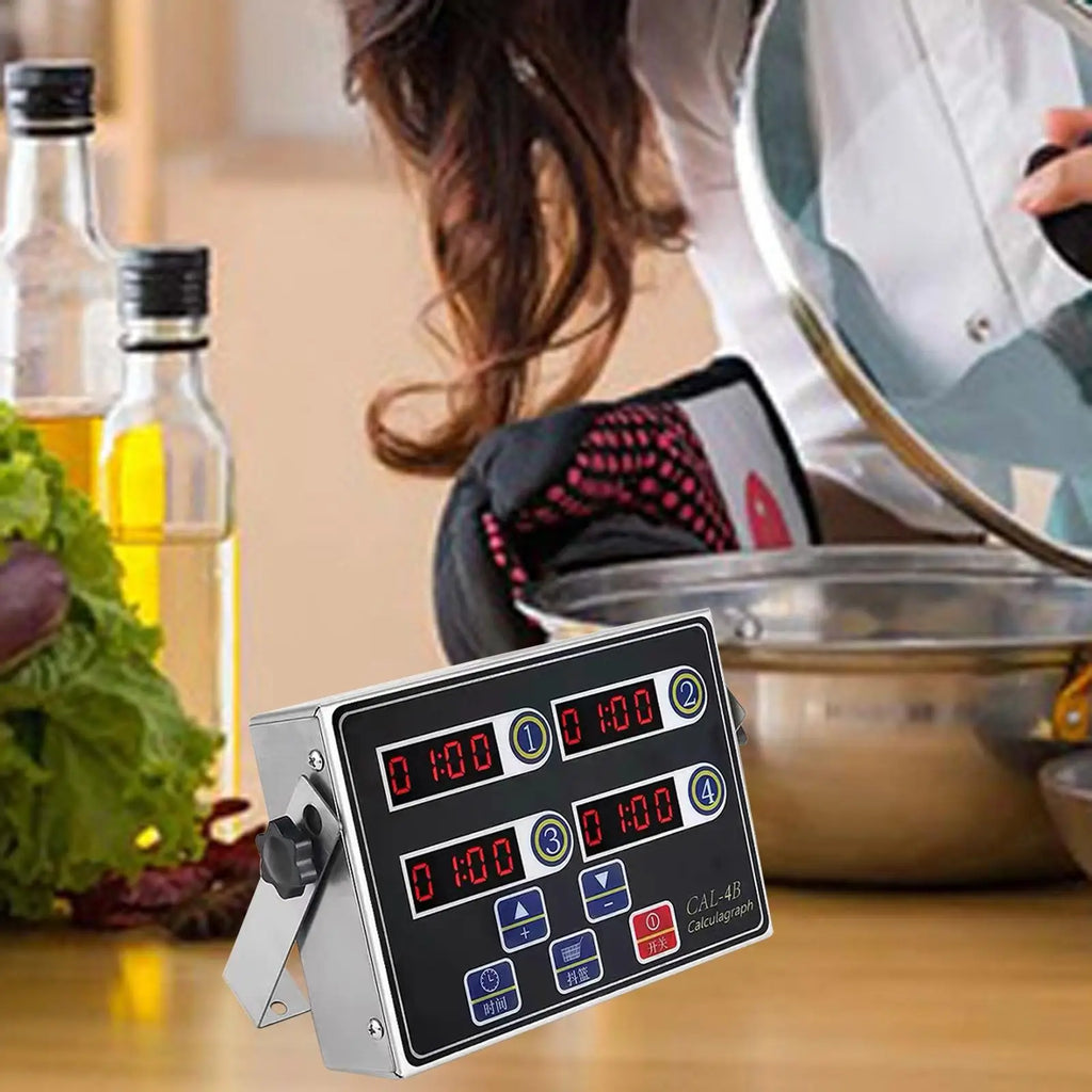 Digital Kitchen Timer, Multi Channels Reminder Clock, Restaurant timer, Commercial Kitchen Timer for Kitchen Home Zpaxo 4 Channels