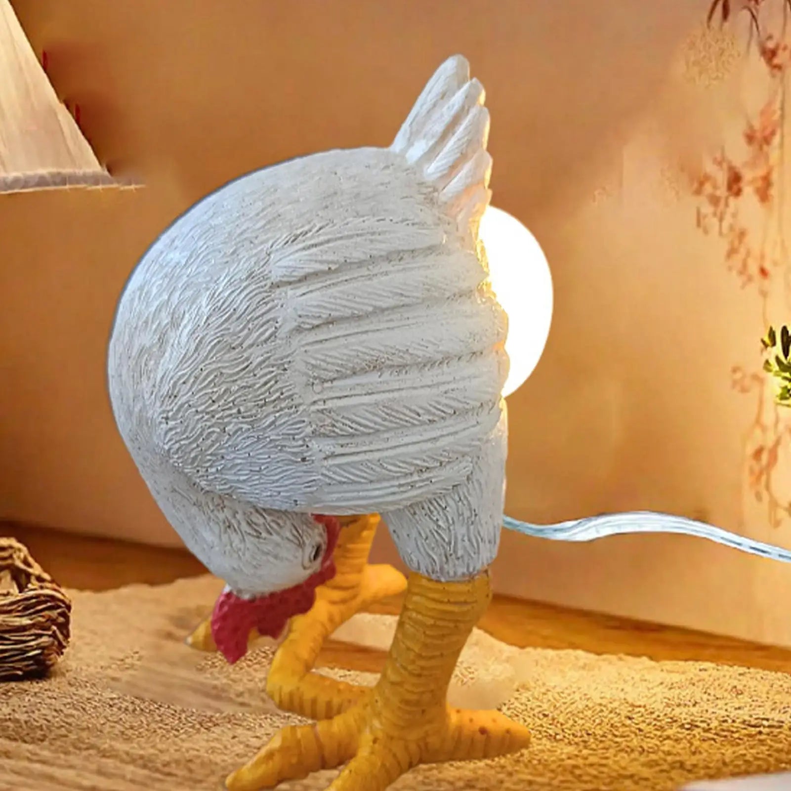 Rooster Lamp Egg Chicken Pooping Egg Lamp Dimmable Nightlight Home Decoration for Bedroom Kitchen Bedside Table Desk Shelf Zpaxo