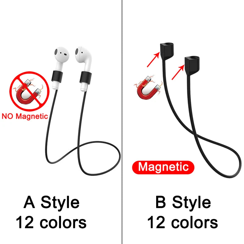 Anti-Lost Silicone Earphones Rope Holder Cable For Apple AirPods 4 Pro 3 2 1 Wireless Bluetooth Headphone Neck Strap Cord String Zpaxo