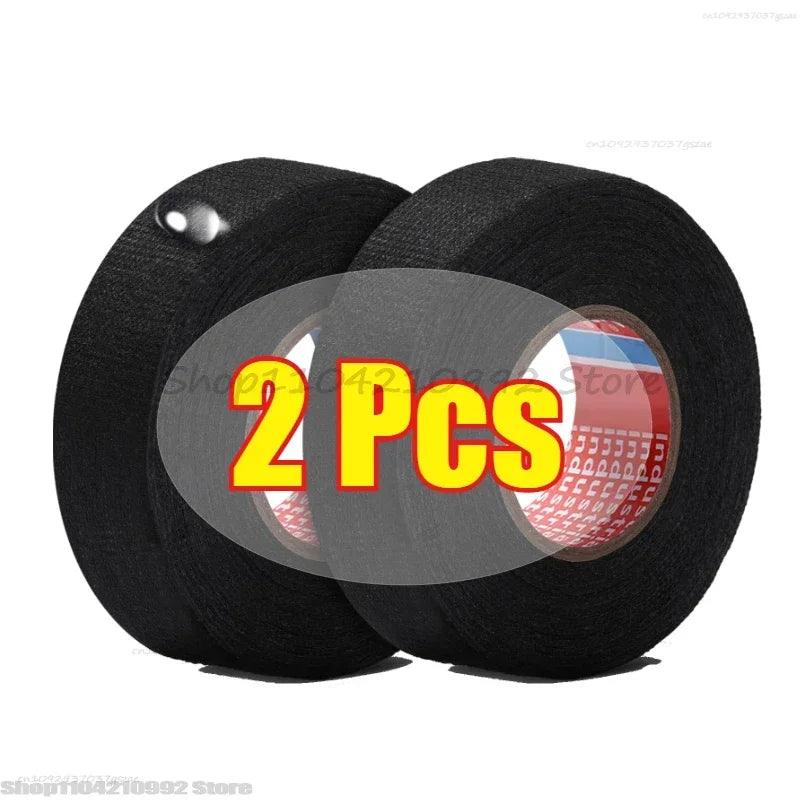 Electric Insulating Tape Automotive Cloth Tape Sound Absorbing Tape Heat Resistance MaskingTape Waterproof SealingTape Zpaxo 2 PCS 15mm (0.59inch) 15M-(591inch)