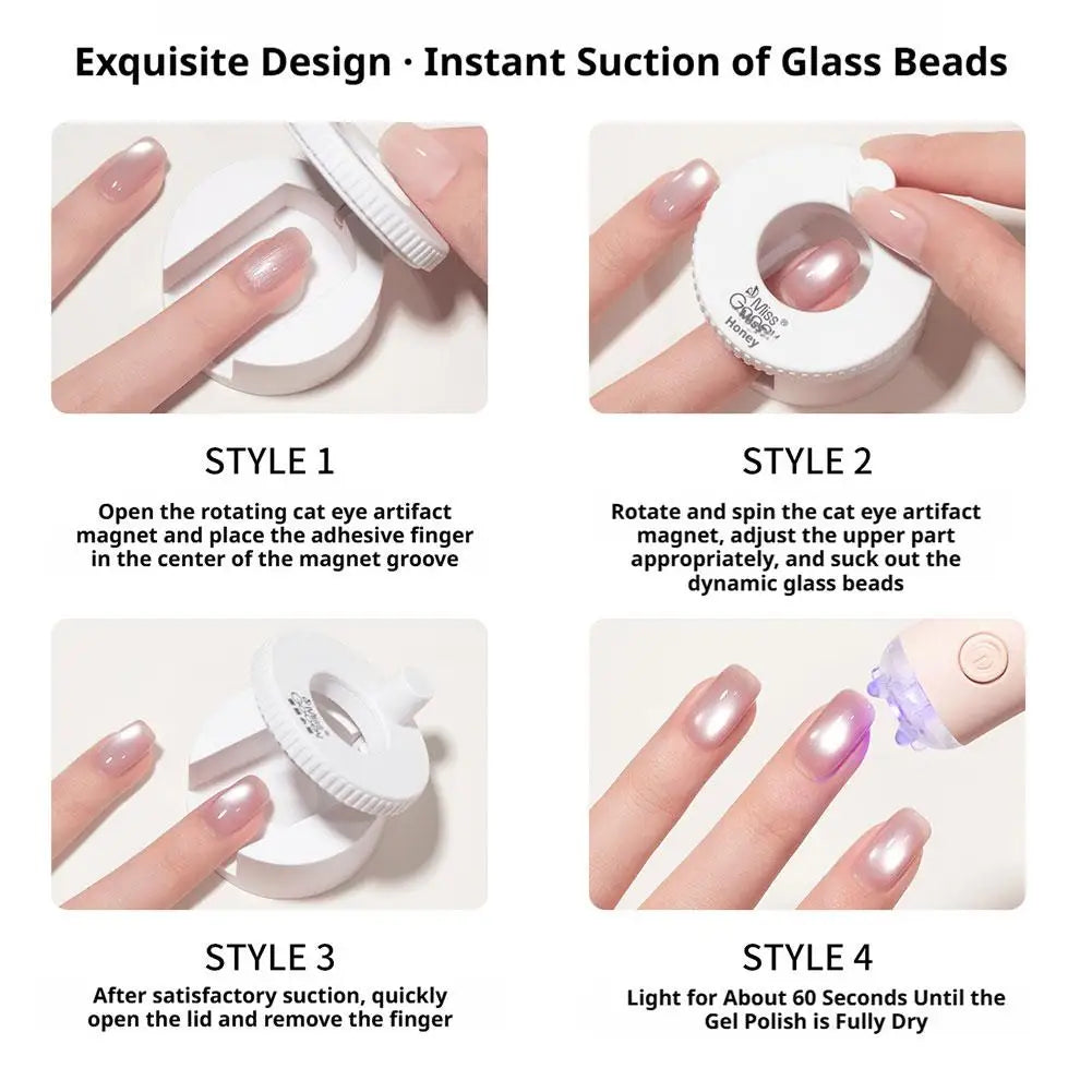 360° Rotating Cat Eye Nail Magnet Tool | DIY Gel Nail Art Nail Art Magnet Tool Zpaxo