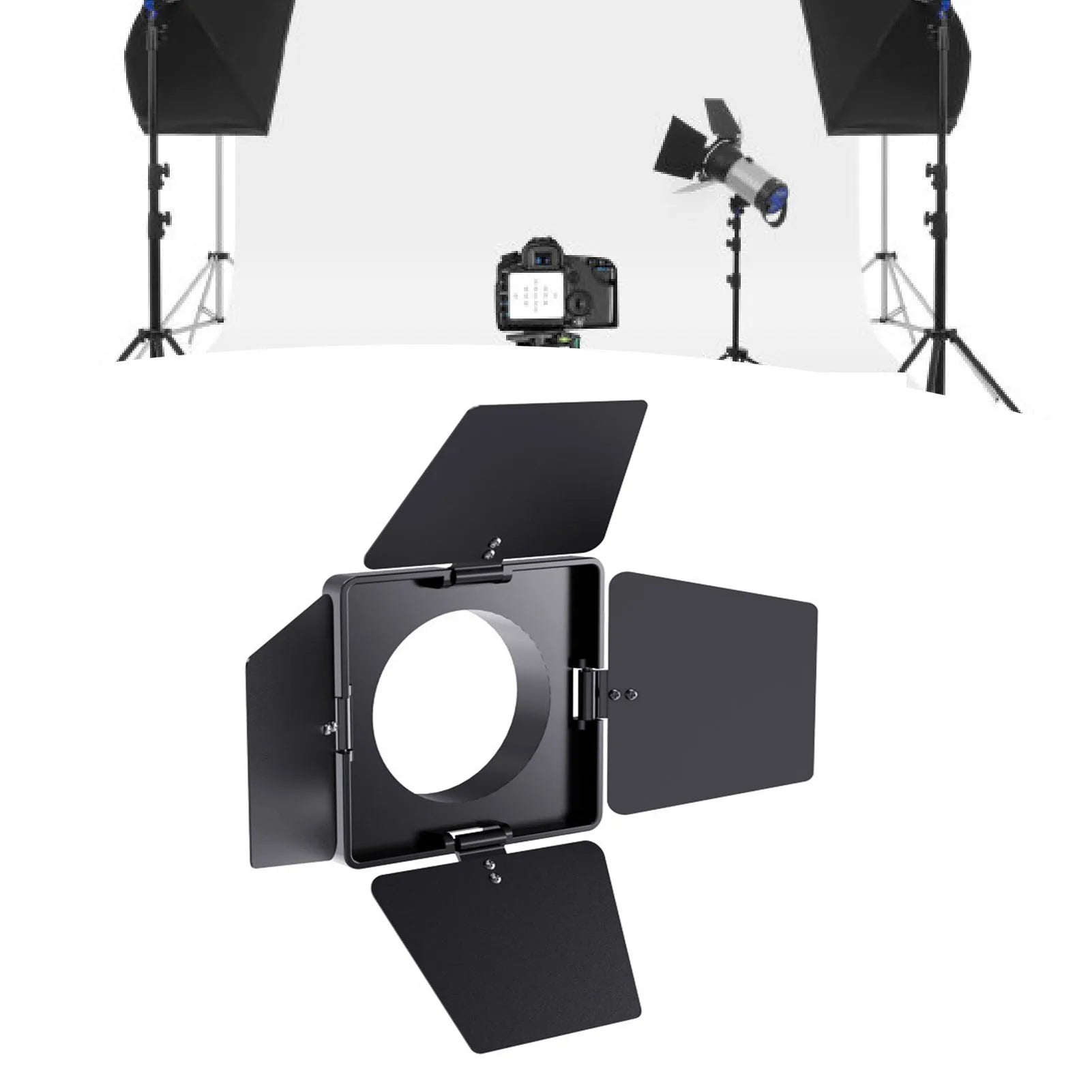 Flash Light Baffle Four Leaf Bowens Small Mount Aluminum Alloy Fit