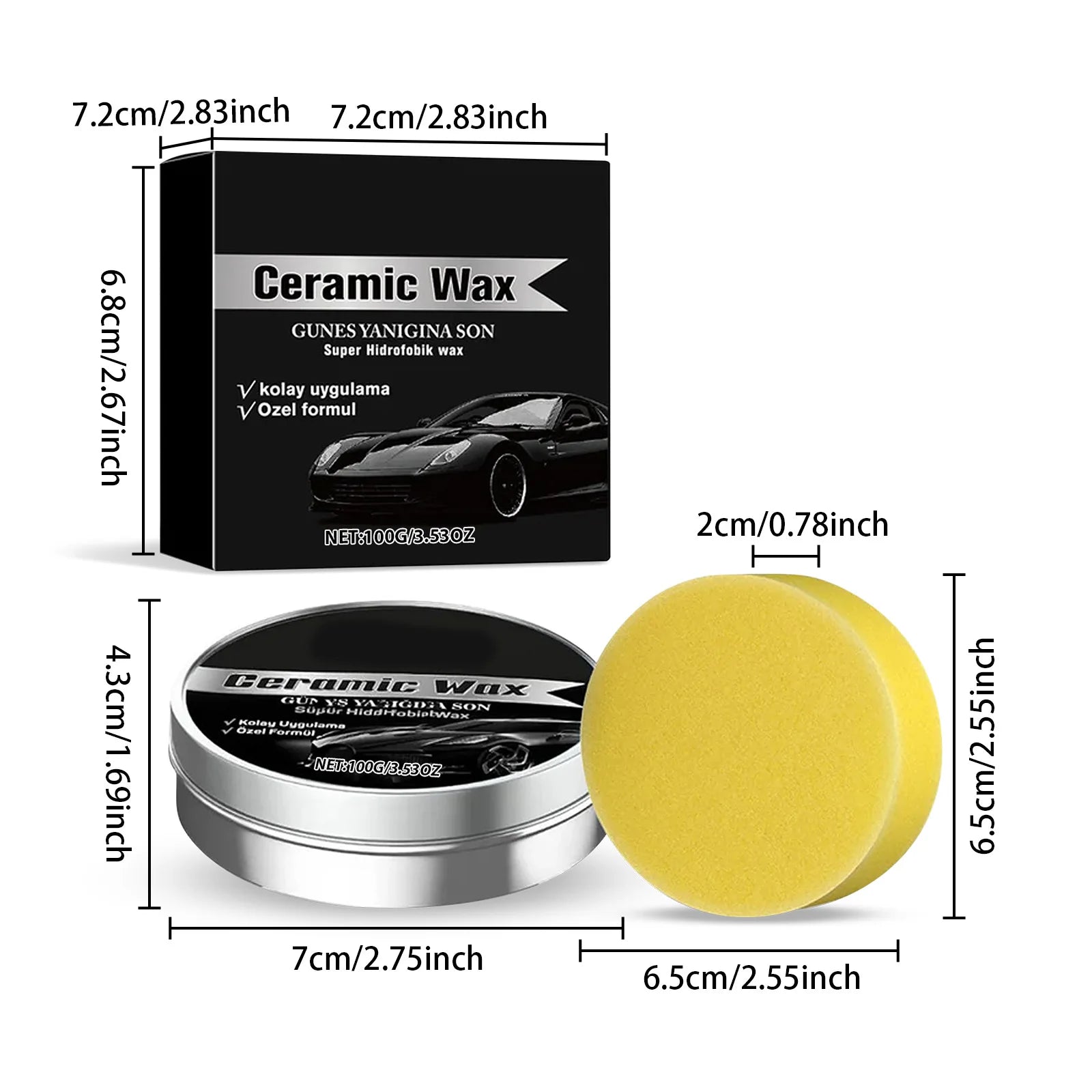 Car Coating Polishing Wax Sponge Lasting Vehicle Paint Care Strong