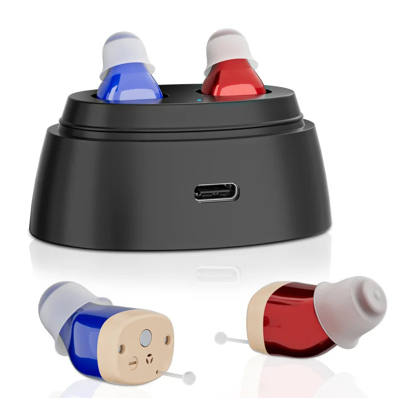 Rechargeable Hearing Amplifiers Earbuds Intelligent Noise Reduction