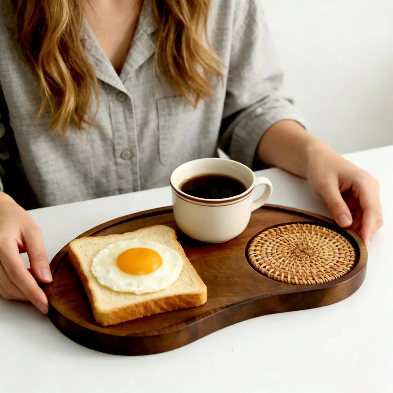 Tray Coffee Table Wooden Decorative Serving Boards Breakfast Home
