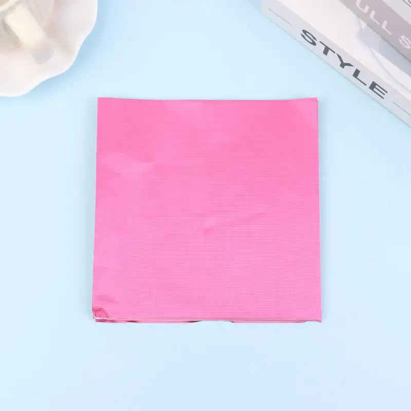 15x15CM Aluminum Foils Wrapping Paper Sheets Foil Candy Package Zpaxo Pink