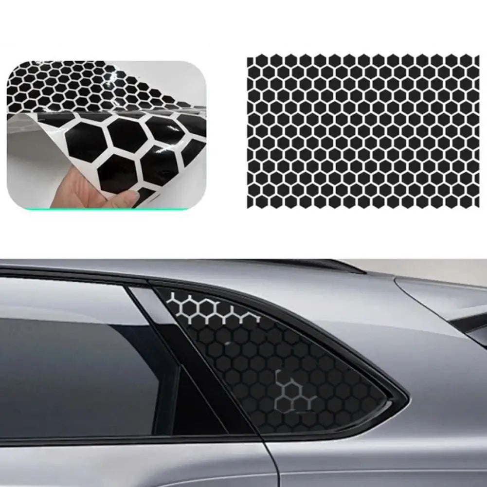 75x50cm Matte Black Honeycomb Car Window Sticker 3D Hexagonal Self-Adhesive Sun Shade Privacy Protection Film Zpaxo