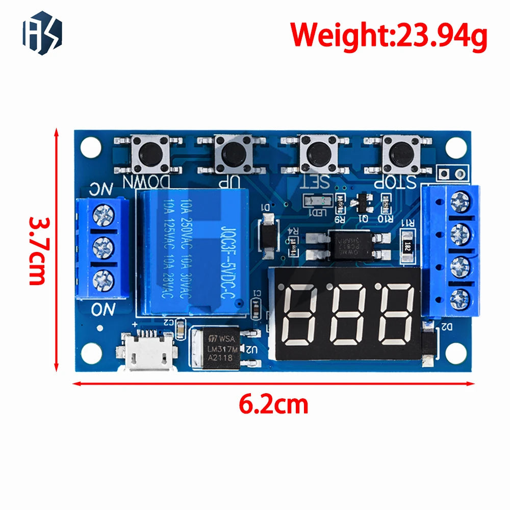DIY Project Time Delay Relay 5V 1-Channel 999-Min Cycle Zpaxo