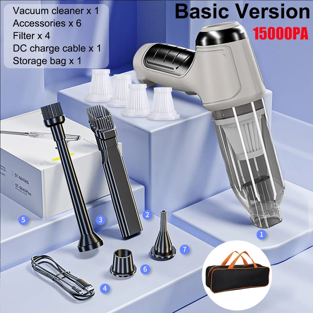 Car Vacuum Cleaner 95000PA Strong Suction Home Portable Handheld Auto