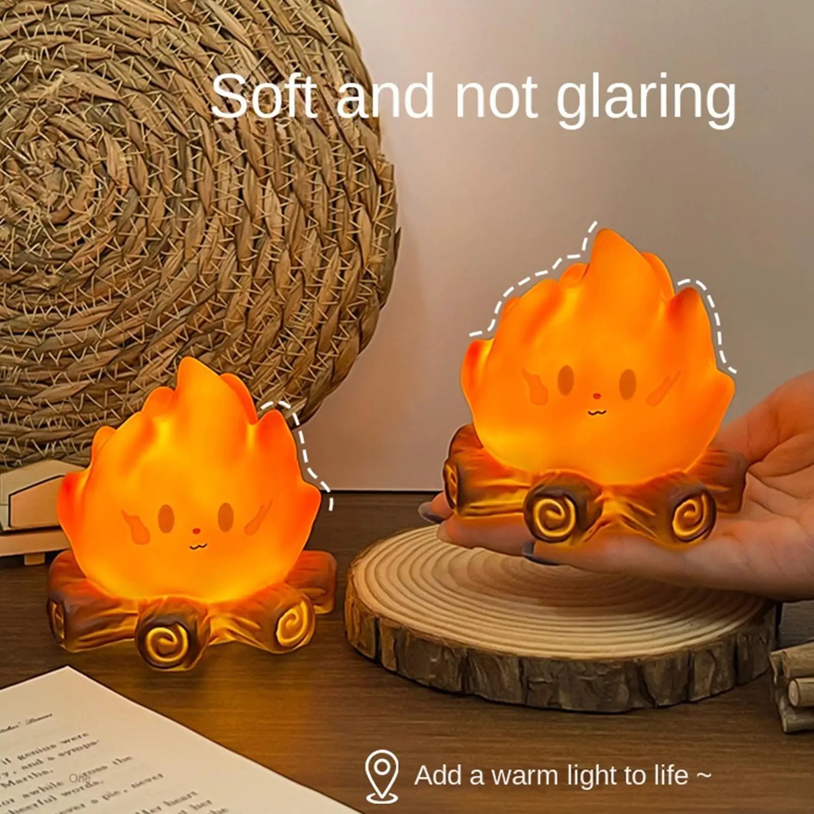 Campfire Night Light Tabletop Lighting Nursery Flame Lights Kids