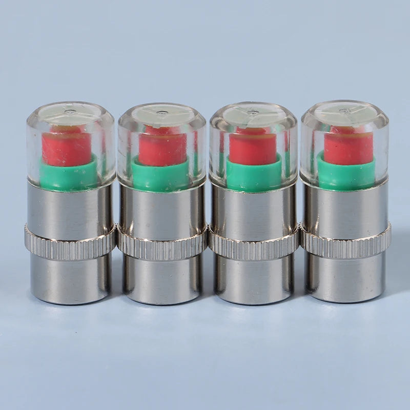 4-Pack Tire Pressure Indicator Valve Cap Sensors for Cars