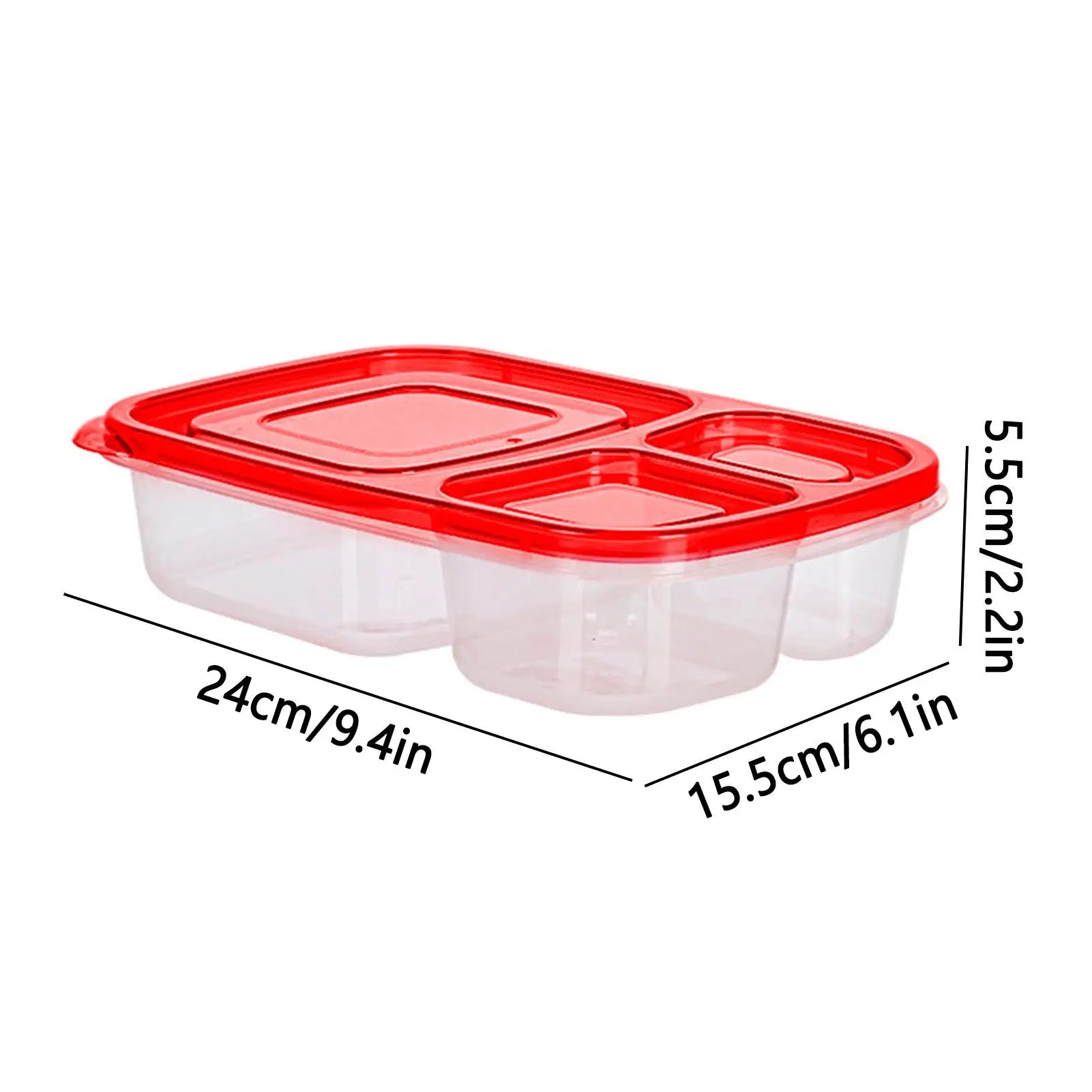 Food Prep Containers 3-Compartment Meal Storage Box School Container