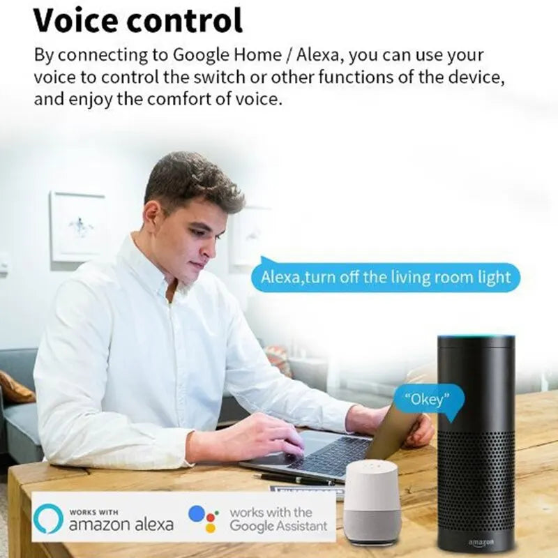 Tuya 16A Mini Wifi Smart Switch DIY 2-Way Remote Control Timer Relay Automation For Smart Life Work With Alexa Google Home Alice Zpaxo
